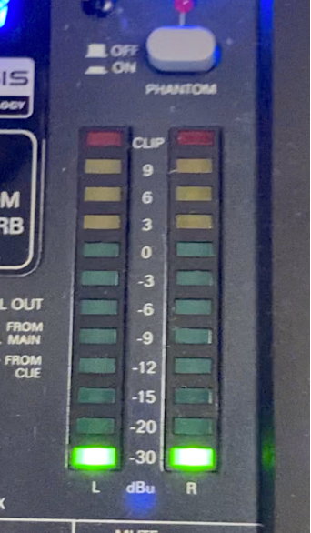 Channel volume slider